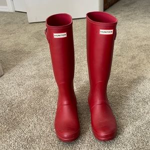 Red Hunter boots